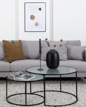 Warden Sofa Personers Lysegrå Polyester Stof