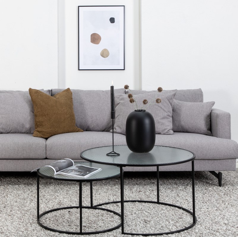 Warden Sofa Personers Lysegrå Polyester Stof