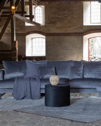 Warden Sofa Personers Mørkegrå Polyester Fløjl