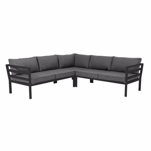 Weldon Hjørnesofa Sort Loungemøbler Brafab Enggården Havemøbler