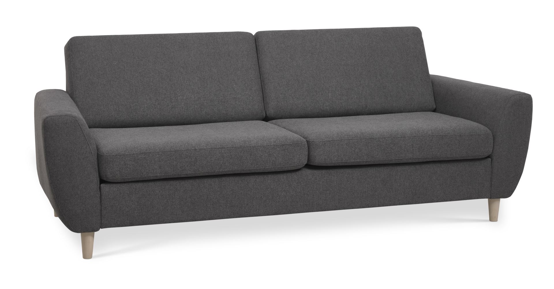 Wendy Pers Sofa Antracitgrå Polyester Stof Natur Træ