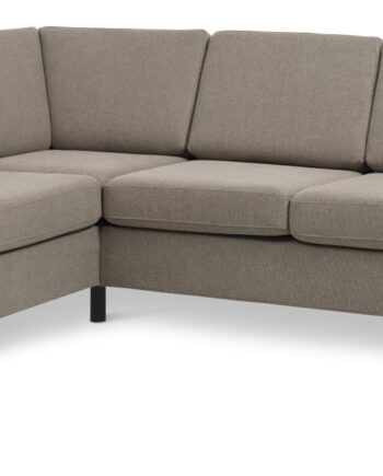Wendy Set Corner Hjørnesofa Antelope Beige Polyester Stof Sort Træ