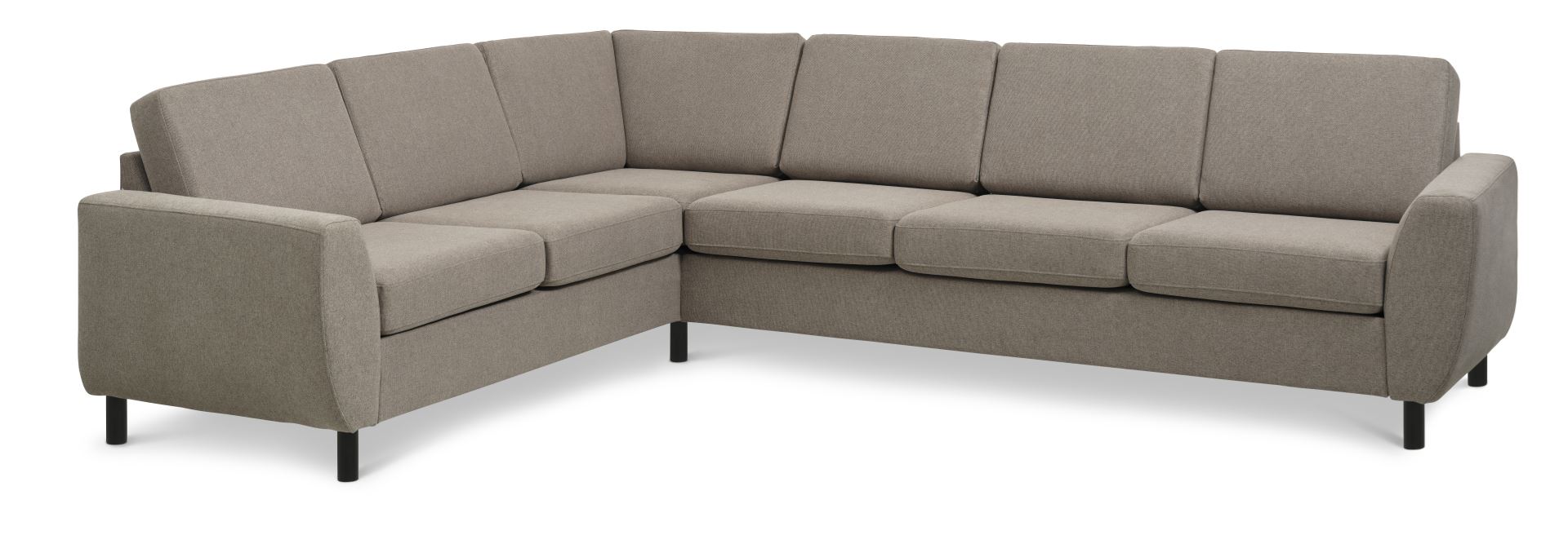 Wendy Set Corner Hjørnesofa Antelope Beige Polyester Stof Sort Træ