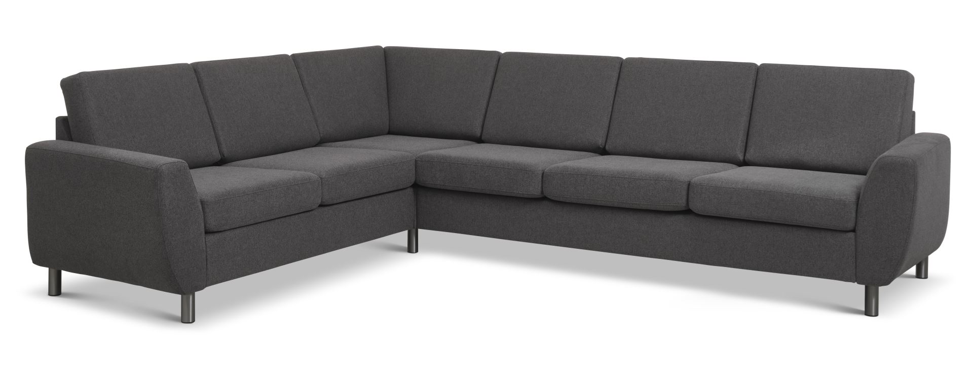 Wendy Set Corner Hjørnesofa Antracitgrå Polyester Stof Børstet Aluminium