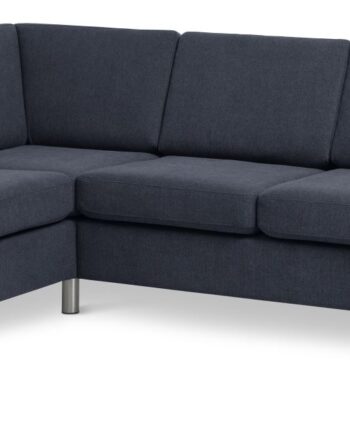 Wendy Set Corner Hjørnesofa Blå Polyester Stof Børstet Aluminium