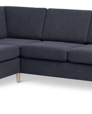 Wendy Set Corner Hjørnesofa Blå Polyester Stof Natur Træ