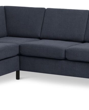 Wendy Set Corner Hjørnesofa Blå Polyester Stof Sort Træ