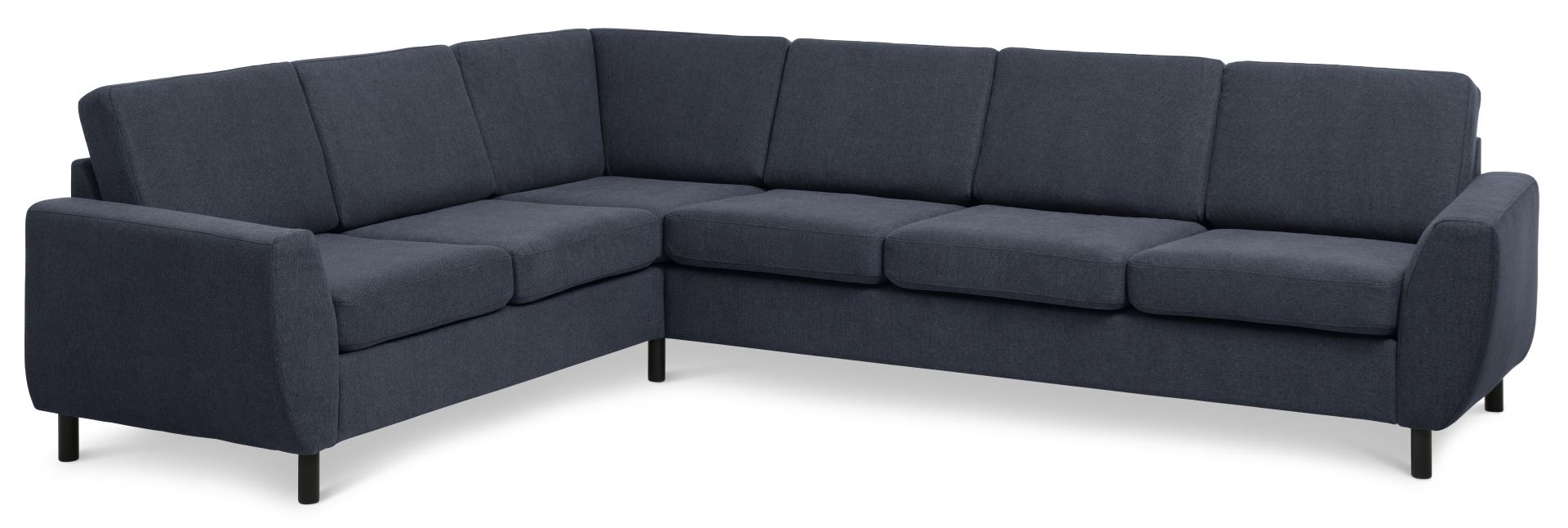 Wendy Set Corner Hjørnesofa Blå Polyester Stof Sort Træ