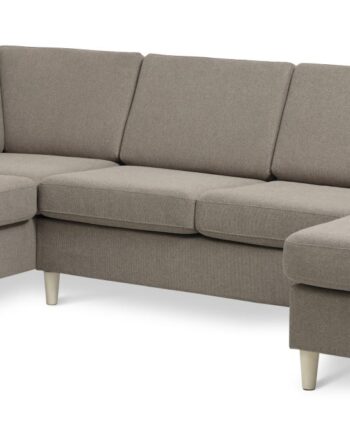 Wendy Set Left Sofa Chaiselong Antelope Beige Polyester Stof Natur Træ