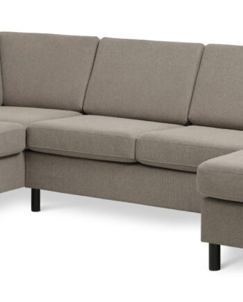 Wendy Set Left Sofa Chaiselong Antelope Beige Polyester Stof Sort Træ