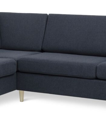 Wendy Set Left Sofa Chaiselong Blå Polyester Stof Natur Træ