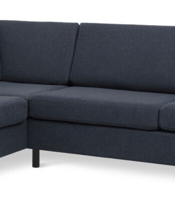 Wendy Set Left Sofa Chaiselong Blå Polyester Stof Sort Træ