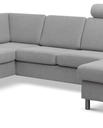 Wendy Set Left Sofa Chaiselong Grå Polyester Stof Børstet Aluminium