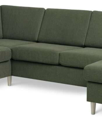 Wendy Set Left Sofa Chaiselong Vinter Mosgrønt Polyester Stof Natur Træ