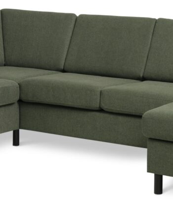 Wendy Set Left Sofa Chaiselong Vinter Mosgrønt Polyester Stof Sort Træ