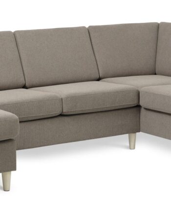 Wendy Set Right Sofa Chaiselong Antelope Beige Polyester Stof Natur Træ