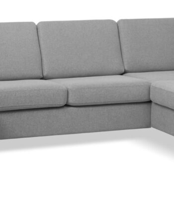 Wendy Set Right Sofa Chaiselong Grå Polyester Stof Sort Træ