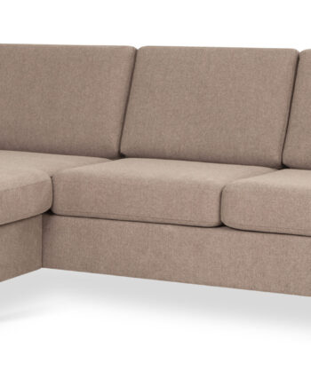 Wendy Set Sofa Chaiselong Antelope Beige Polyester Stof Natur Træ