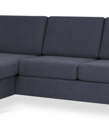 Wendy Set Sofa Chaiselong Blå Polyester Stof Børstet Aluminium