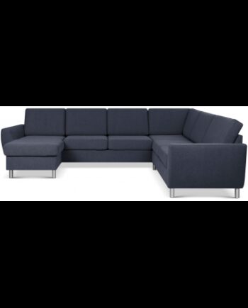 Wendy Sofa Polyester B295 D230 Børstet Alugrå Dyb Blå