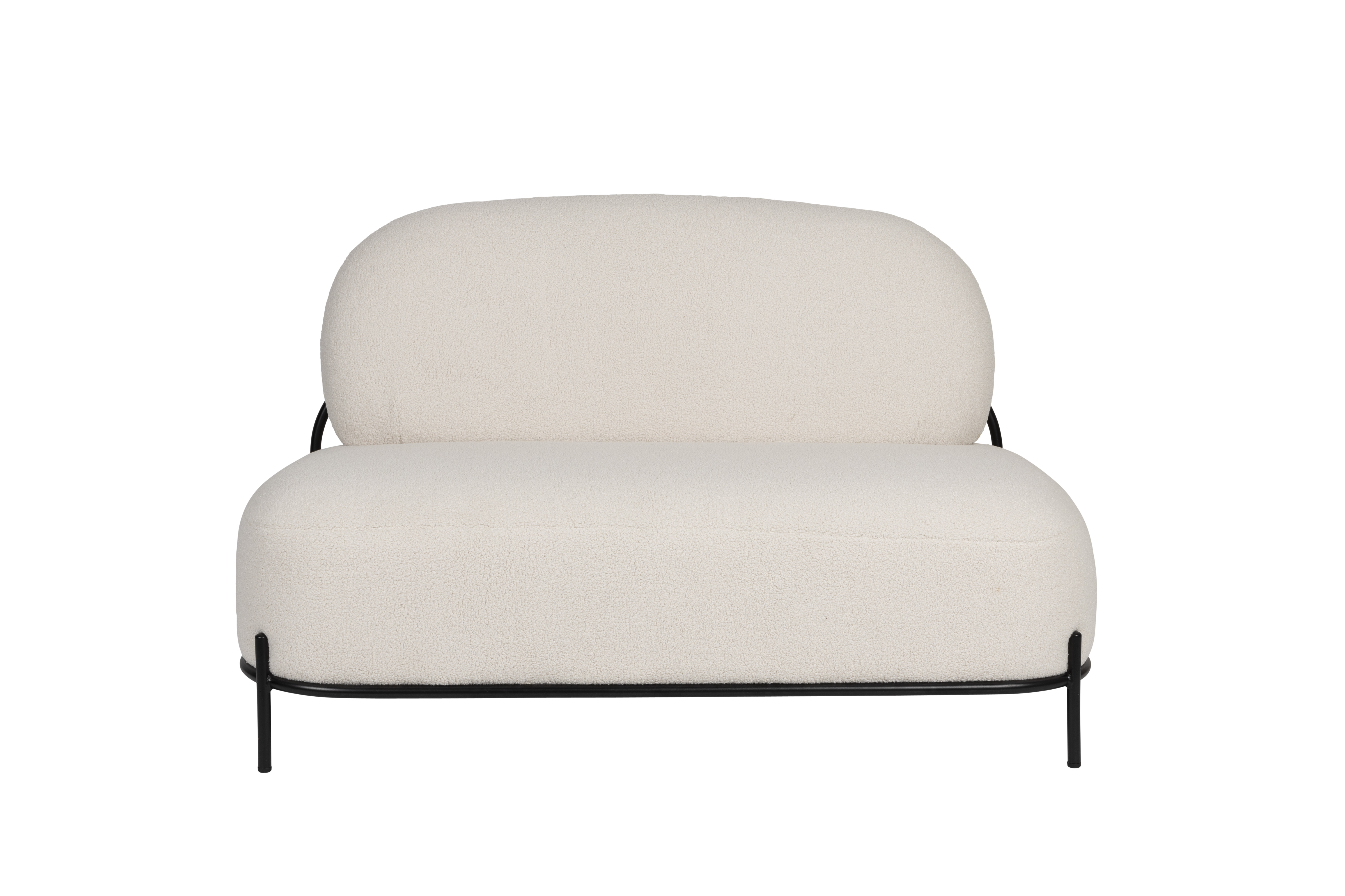 White Label Living Polly Sofa Elfenben Bamsestof Jern
