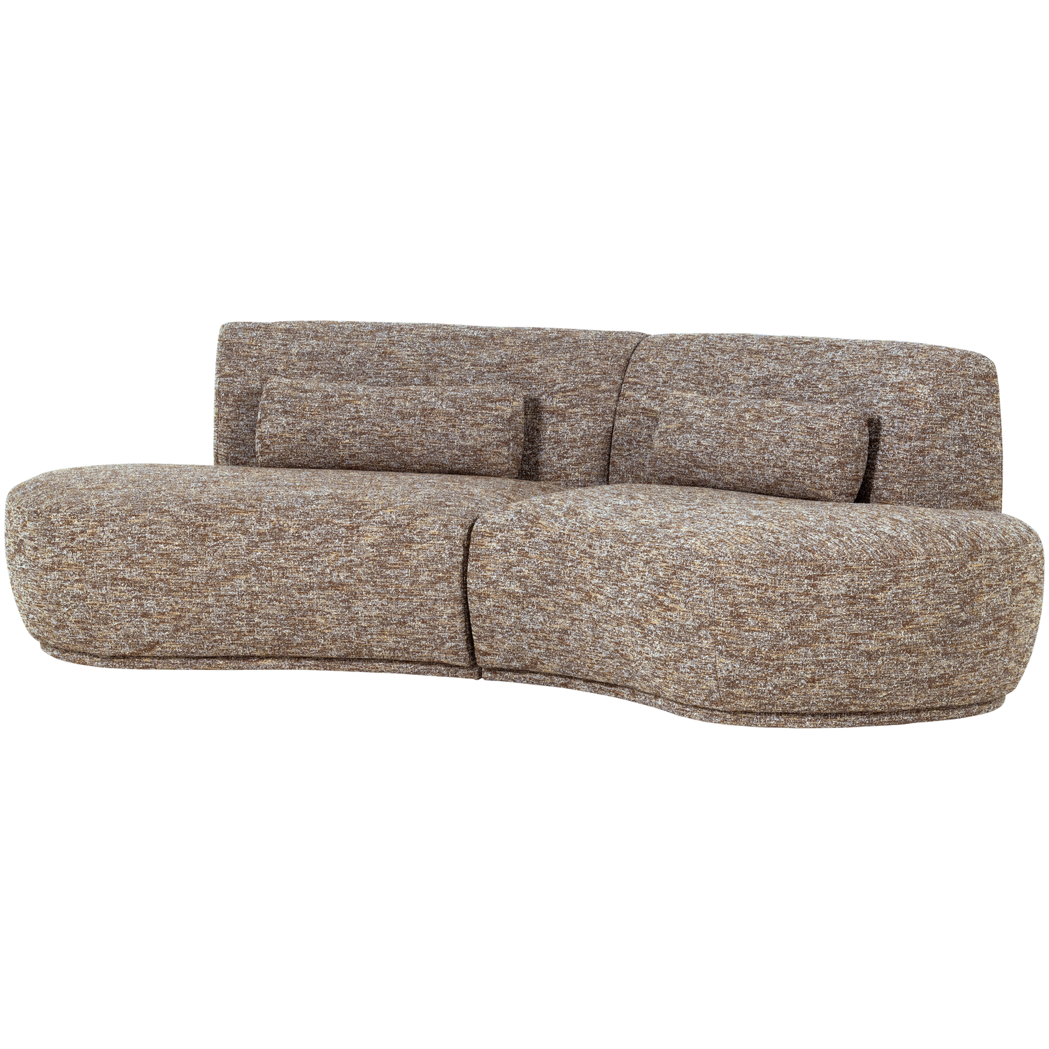 Woood Batavier Pers Sofa Halvrund Lysebrun Melange Stof