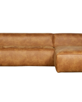 Woood Bean Hjørnesofa Højre Cognac Læderfiber Polyester