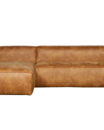 Woood Bean Hjørnesofa Venstre Cognac Læderfiber Polyester