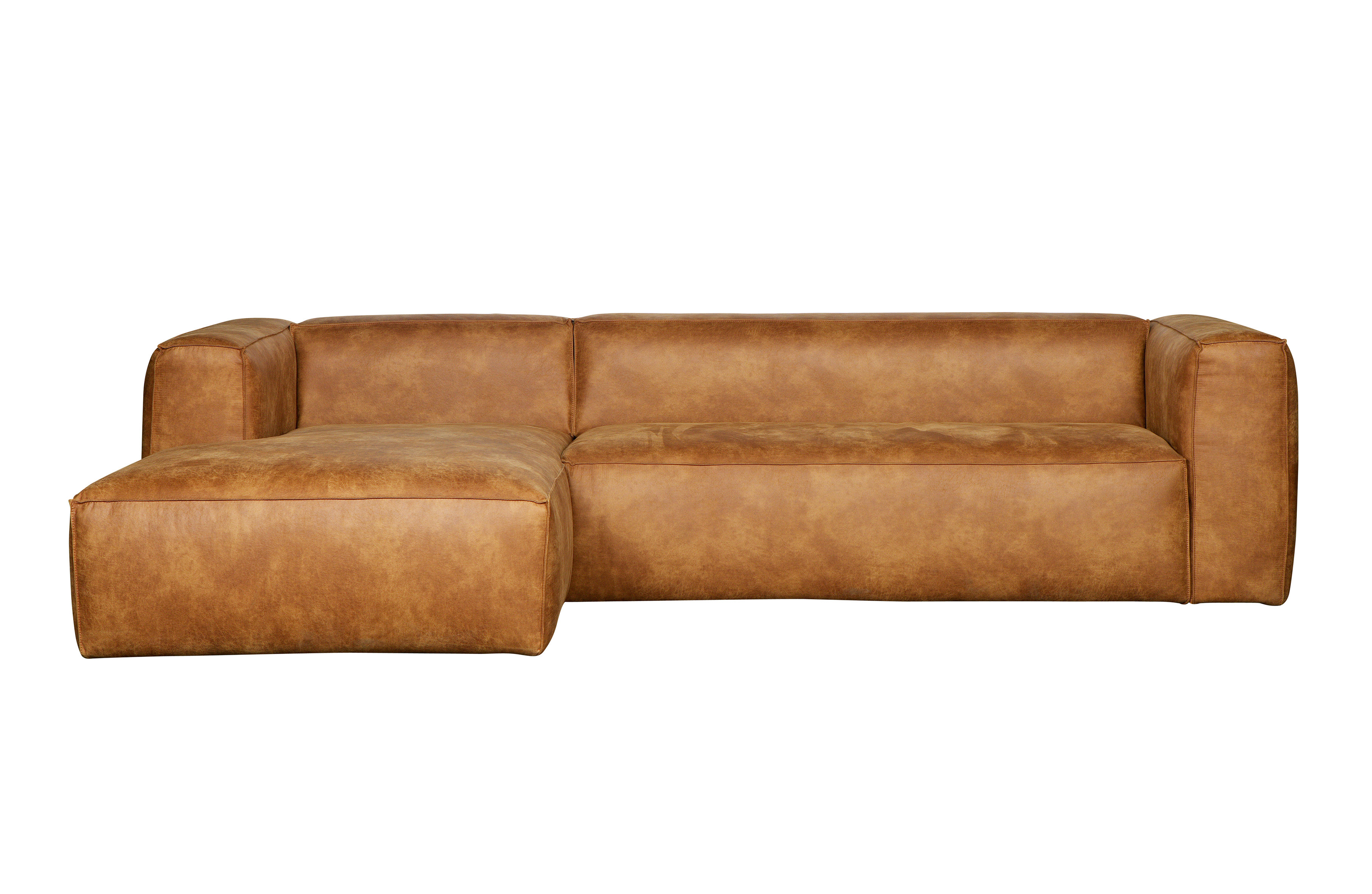 Woood Bean Hjørnesofa Venstre Cognac Læderfiber Polyester