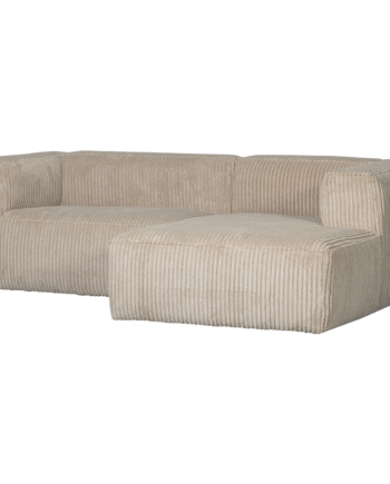 Woood Bean Sofa Højre Chaiselong Travertin Fløjl Stof