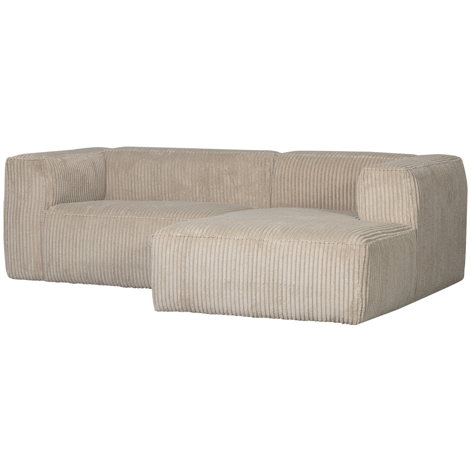 Woood Bean Sofa Højre Chaiselong Travertin Fløjl Stof