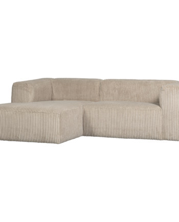 Woood Bean Sofa Venstre Chaiselong Travertin Fløjl Stof