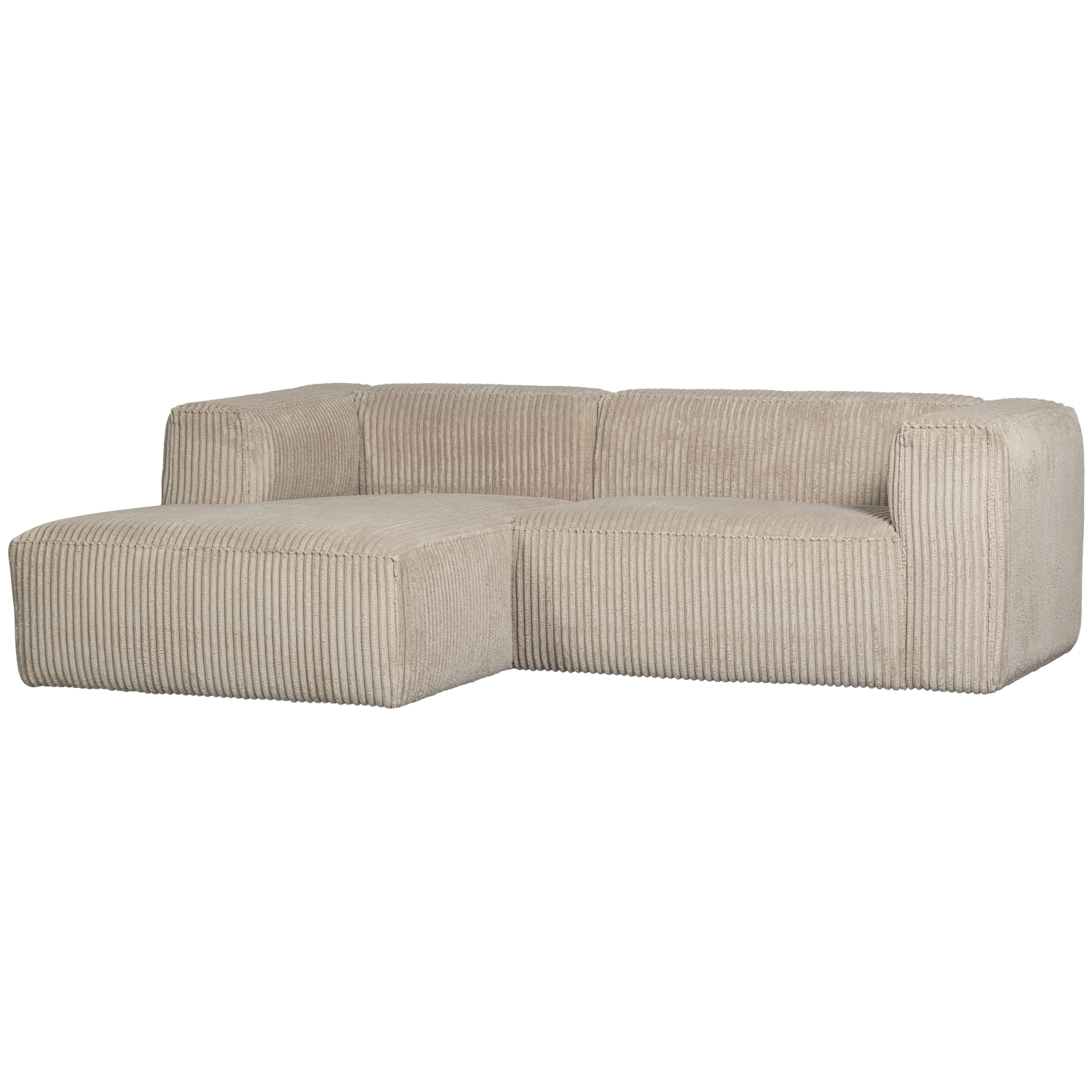 Woood Bean Sofa Venstre Chaiselong Travertin Fløjl Stof