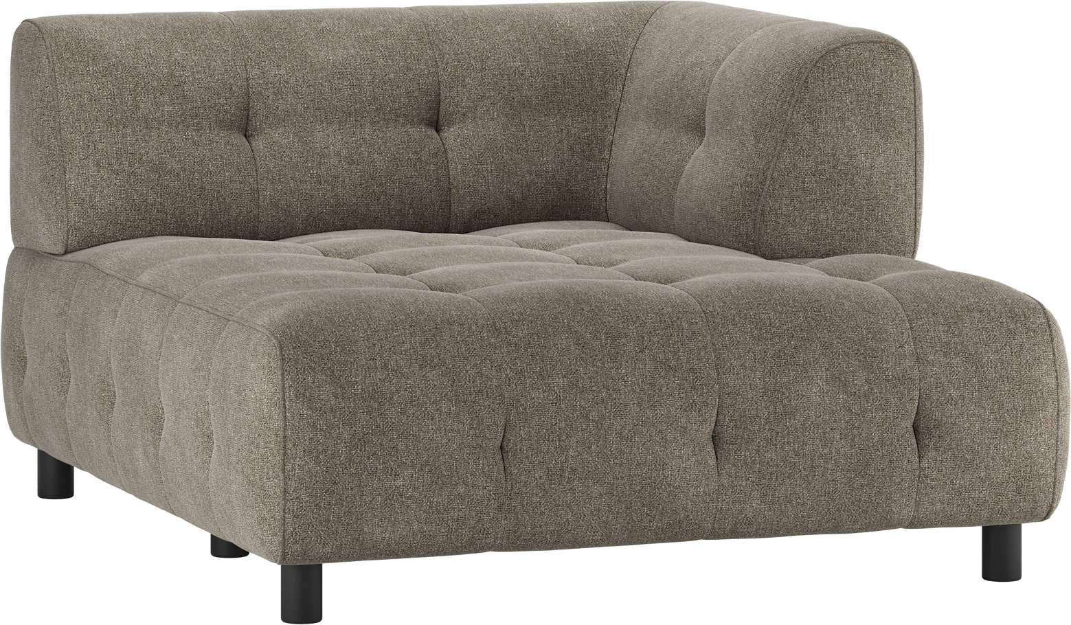 Woood Louis Modulsofa Chaiselong Højre Arm Grøn Fladvævet Polyester