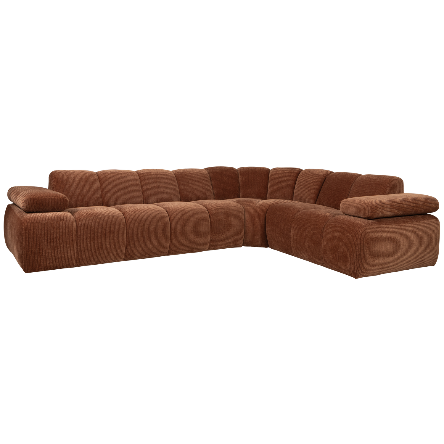 Woood Mojo Hjørnesofa Højre Rustbrun Fløjl Stof