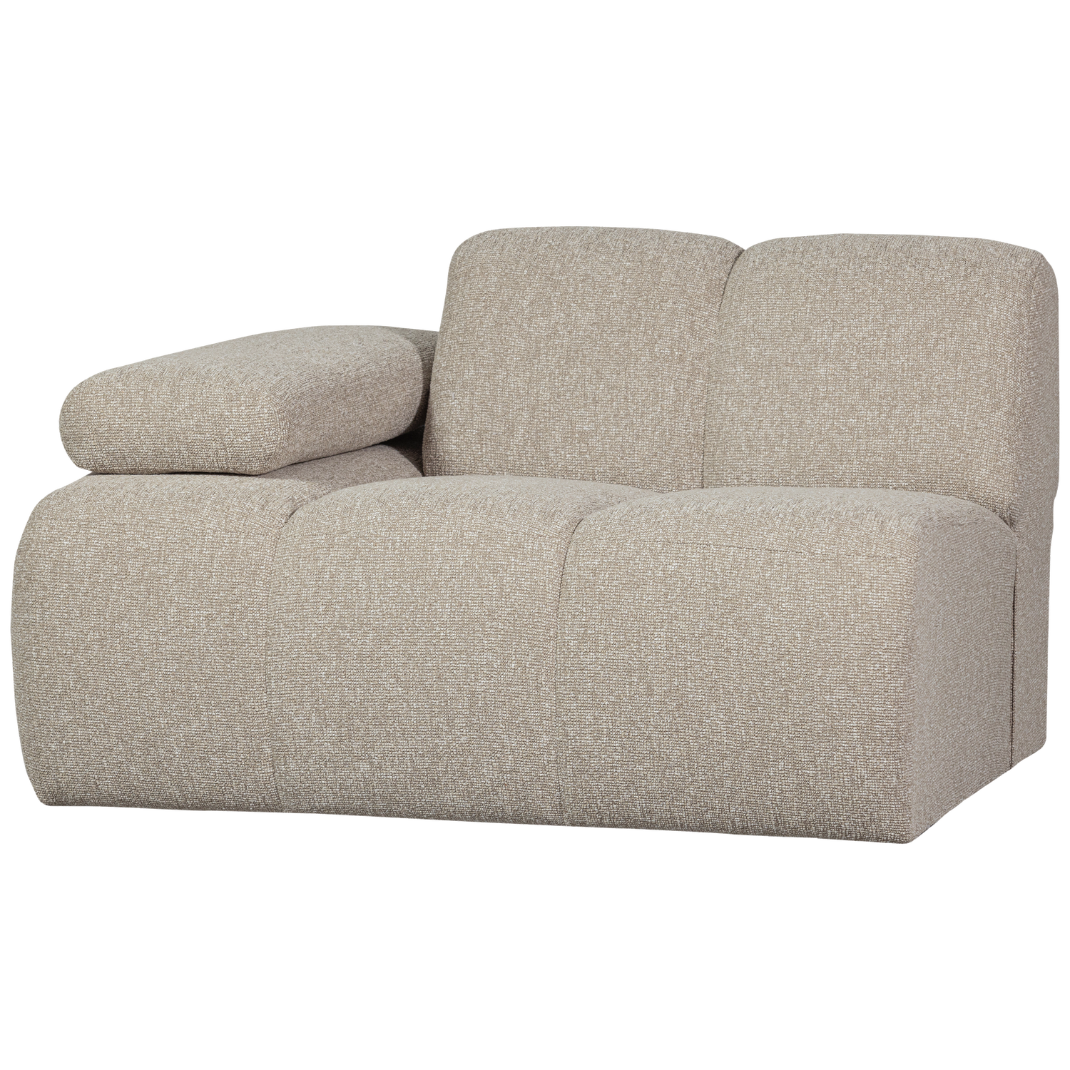 Woood Mojo Pers Modul Sofa Venstre Armlæn Beige Meleret Boucl Stof