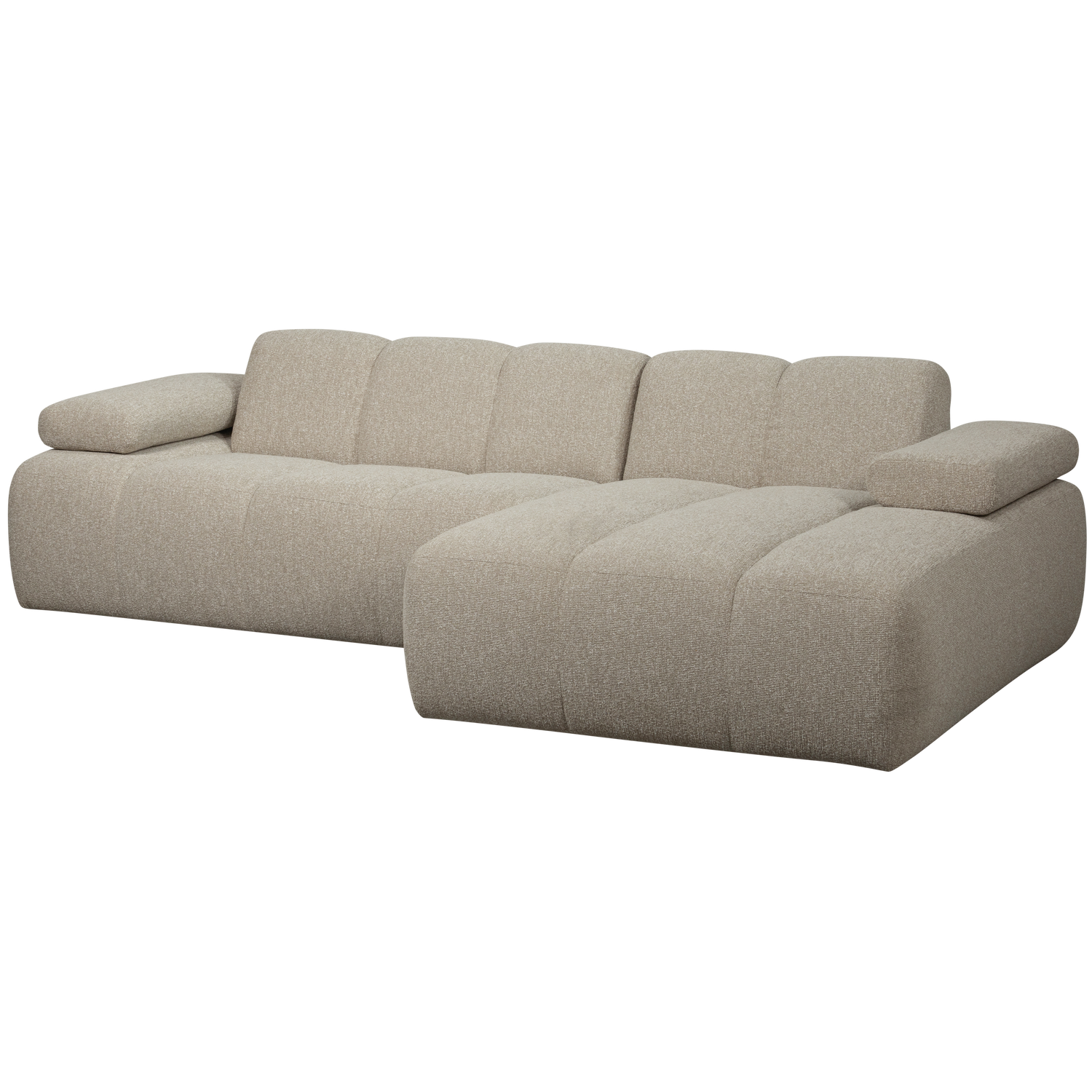 Woood Mojo Sofa Højre Chaiselong Beige Melange Boucl Stof