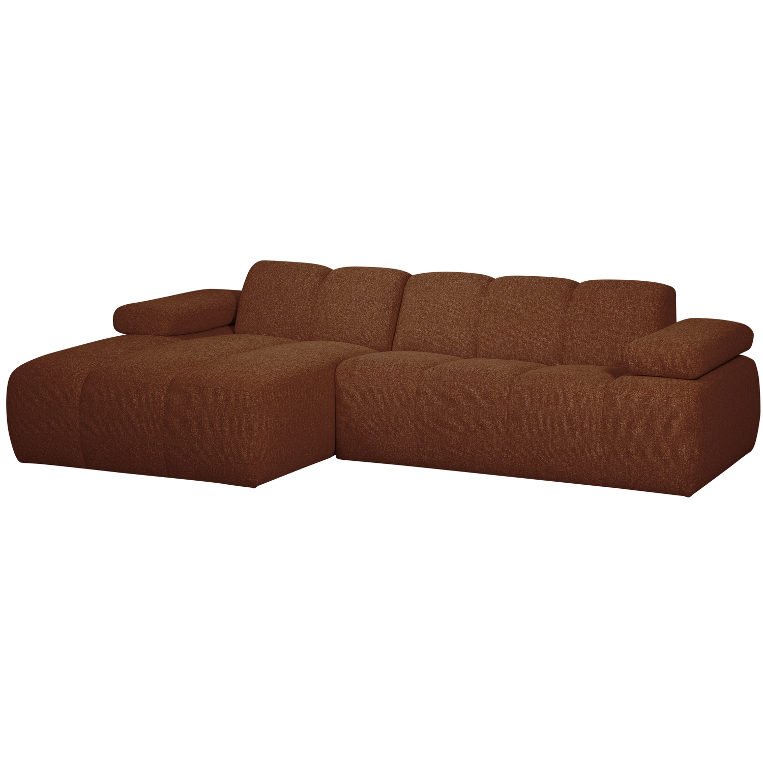 Woood Mojo Sofa Venstre Chaiselong Rustbrun Melange Boucl Stof