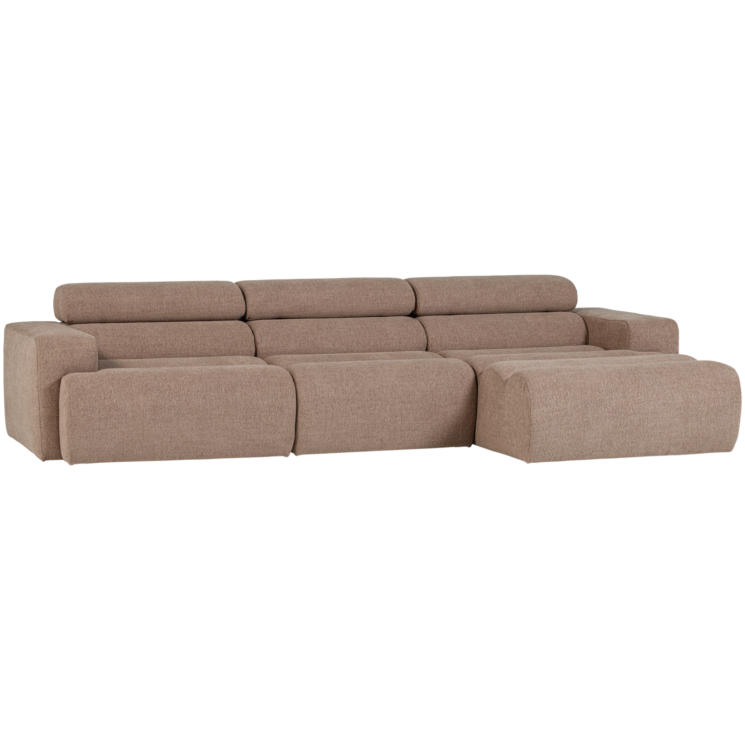 Woood Novi Sofa Højre Chaiselong Justerbar Nakkestøtte Taupe Boucl Stof