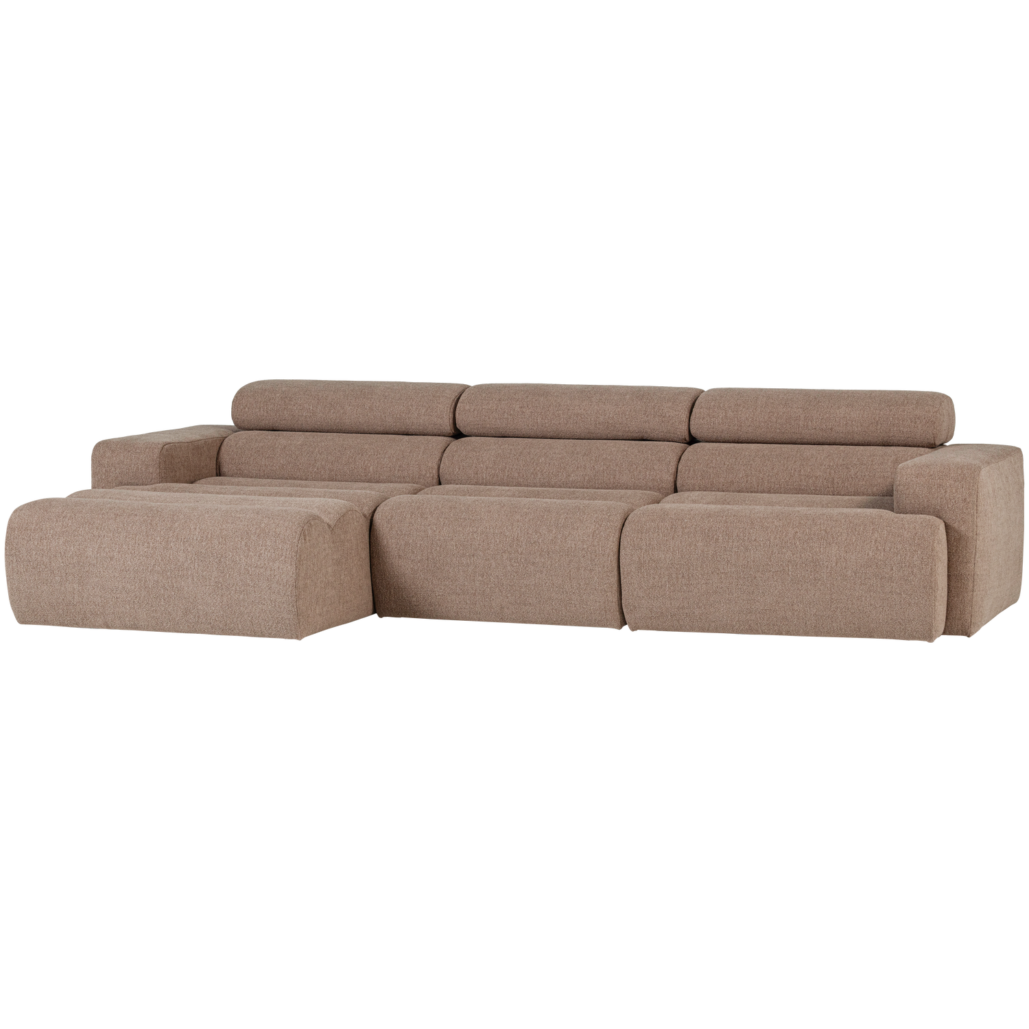 Woood Novi Sofa Venstre Chaiselong Justerbar Nakkestøtte Taupe Boucl Stof
