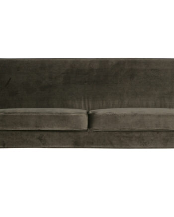 Woood Rocco Sofa Varm Grøn Polyester Fløjl Sort Bøgetræ