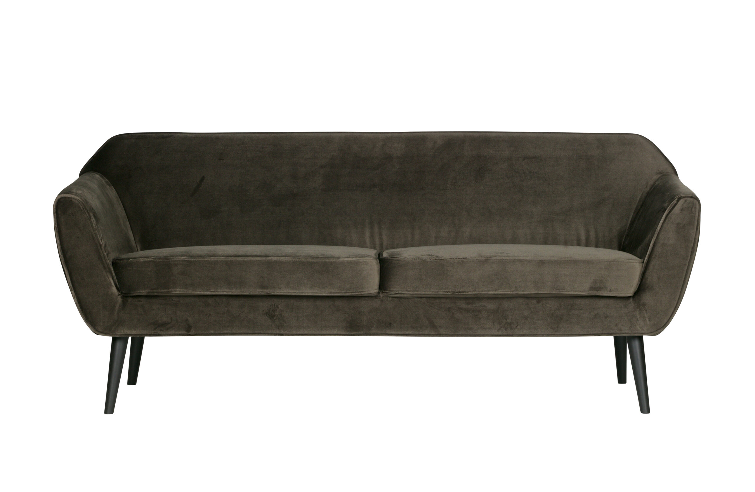 Woood Rocco Sofa Varm Grøn Polyester Fløjl Sort Bøgetræ