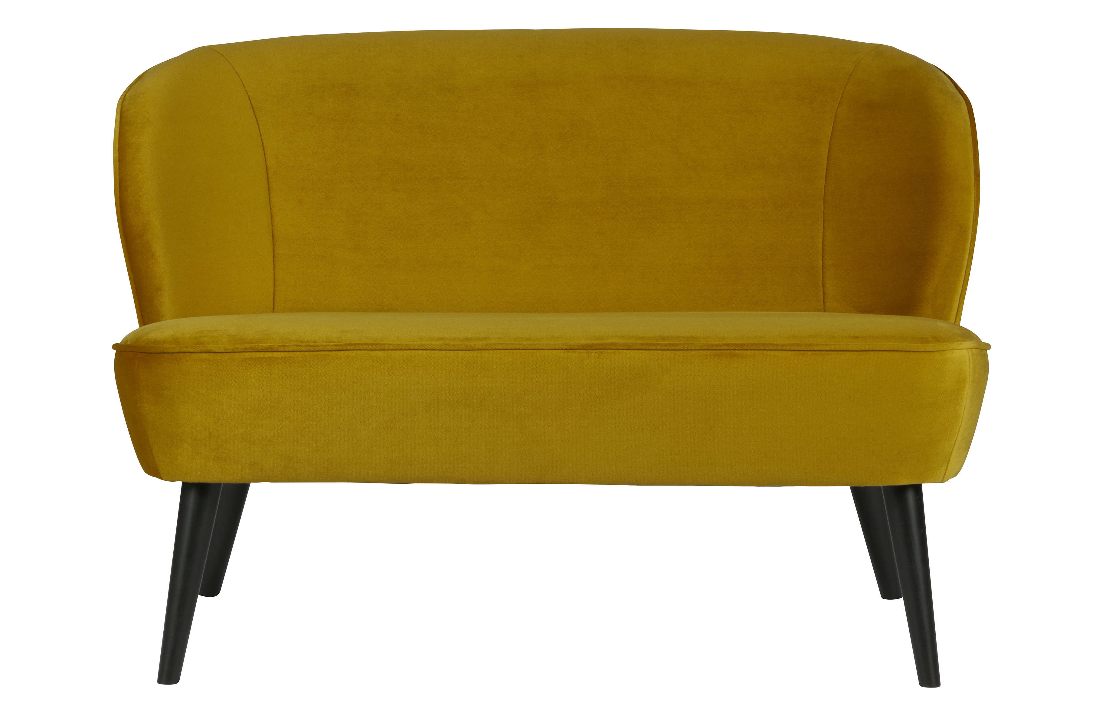 Woood Sara Lille Sofa Okker Polyester Fløjl Træ
