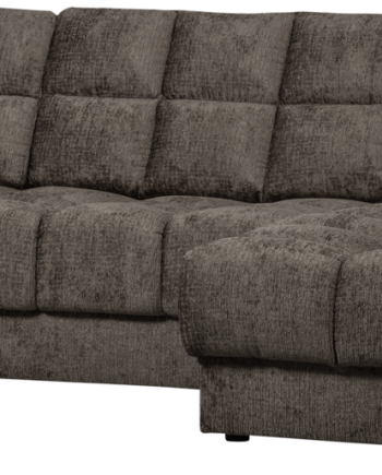 Woood Second Date Chaiselong Sofa Højrevendt Gråt Velour 316x162x78