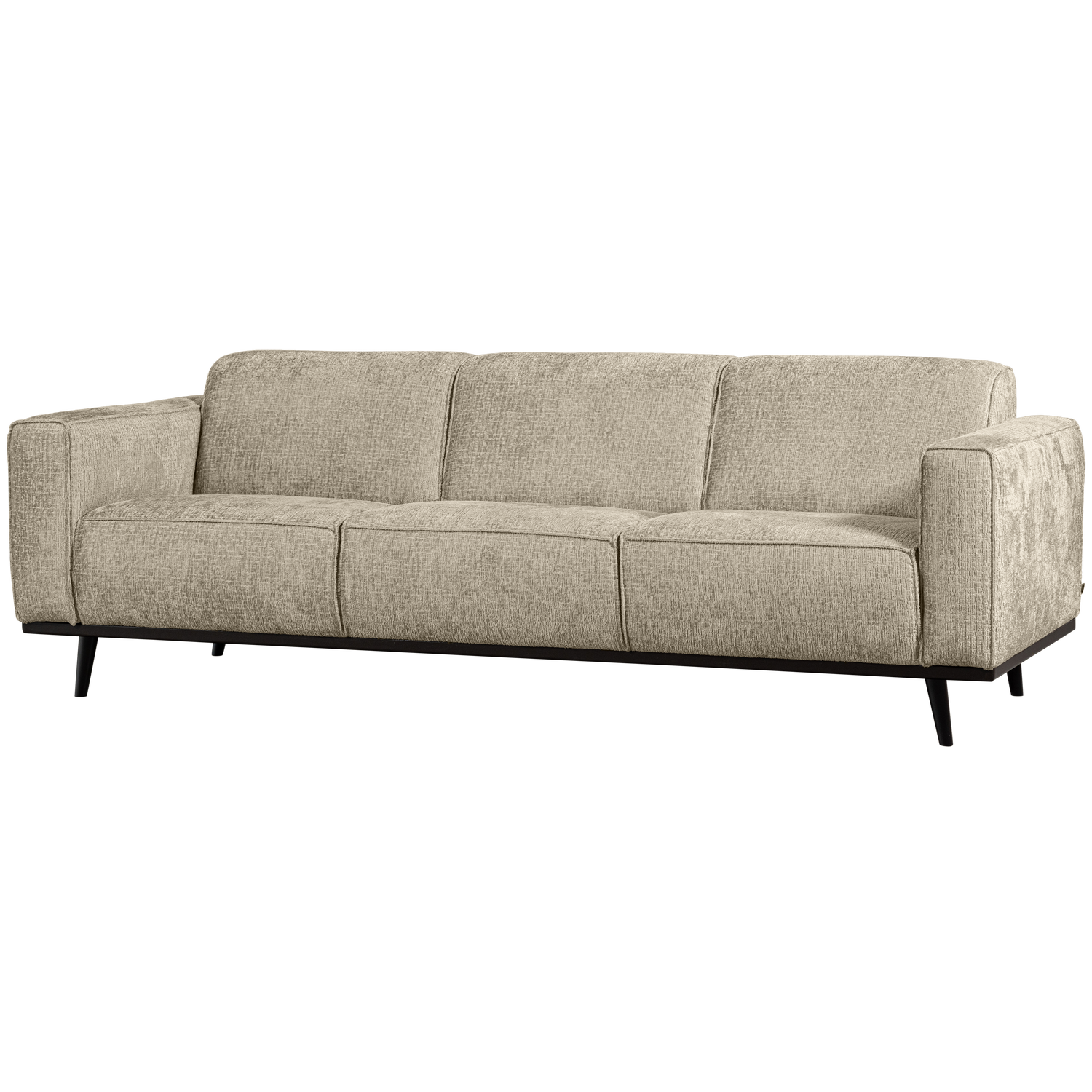 Woood Statement Pers Sofa Gul Strukturfløjl Stof Birketræ 230cm