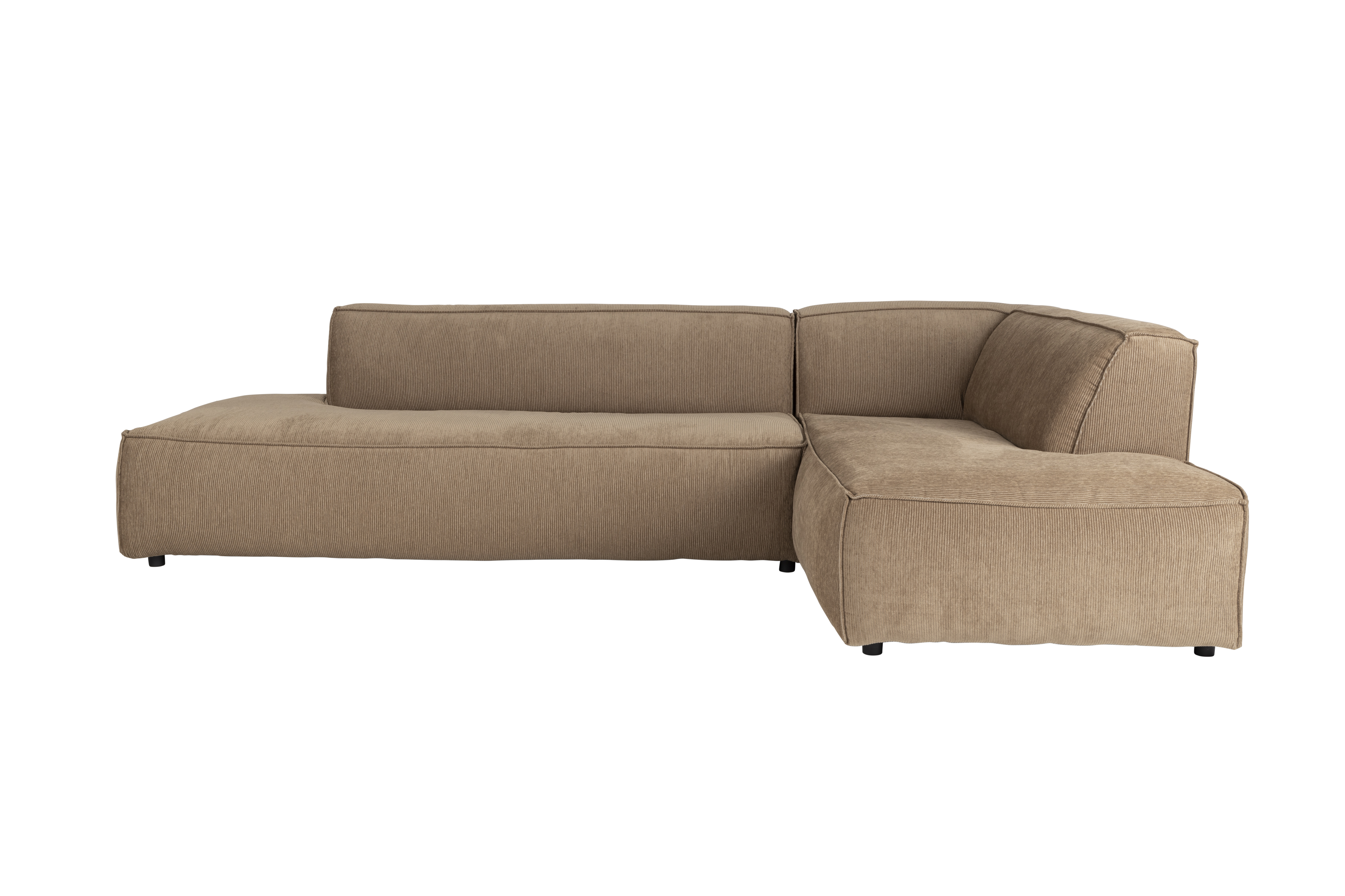 Zuiver Fed Freddy Rib Hjørnesofa Højre Caramel Fløjl Polyester Plast