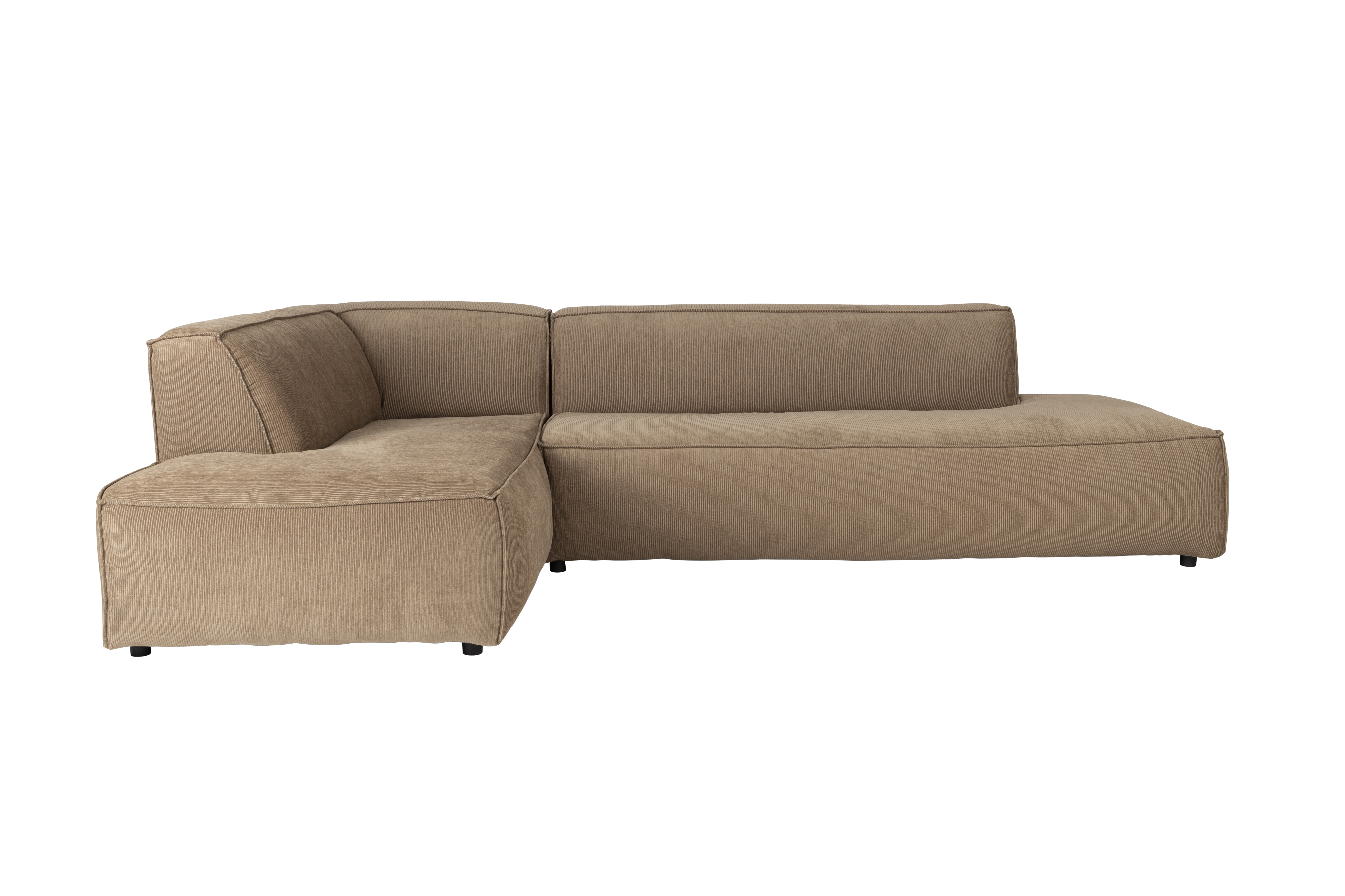 Zuiver Fed Freddy Rib Hjørnesofa Venstre Caramel Fløjl Polyester Plast