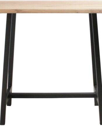 Barbord House Sander Curve Komplet Sæt Med Sofa Barstel Lys Natur Egetræ Sort Jern H103xl120xb80