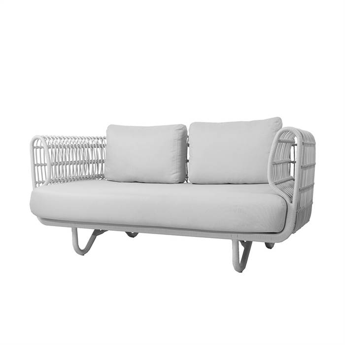 Cane Line Nest Pers Sofa Hvid Med Hvide Hynder : Erling Christensen Møbler