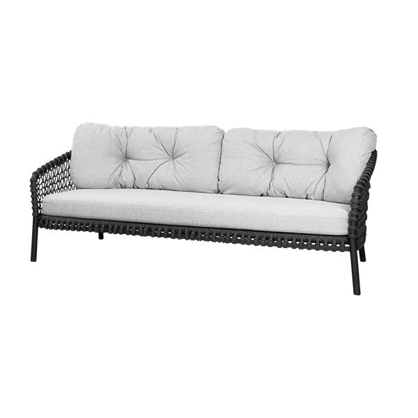 Cane Line Ocean Pers Sofa White Grey Soft Rope Dark Grey : Erling Christensen Møbler